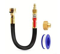 RV Winterizing Kit with 3/8" ID Rubber Air Hose, Shut-Off Valve & Adapters for Blowing Out Water Lines in Motorhomes, Campers, Boats,(A)