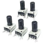 RV09 3PIN Vertical Horizontal Shaft 20mm Adjustable Resistors Seal Potentiometers Switches 1k 2k 5k 10k 20k 50k 100k 200K 500K Electromechanical components (Size : 200K Ohm)