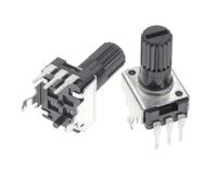 RV09 Horizontal Vertical Adjustable Potentiometer 15/20mm Shaft 1K 2K 5k 10K 20K 50K 100K 1M 0932 9 Type 3pin Seal Potentiometer(Vertical 20MM,5K OHM_10PCS)