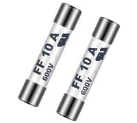 UASAM Digital Multi Meter Fuses 6.3 x 32mm 10A 600V DC (Set of 2) - Compatible with Klein MM300, MM400 and Other DMMs - Ceramic Body - RoHS Compliant