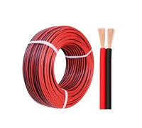 RVB 2 Core Red & Black Parallel Wire, 0.3-2.5 mm² PVC Pure Copper Flexible Cable, Home Wire for Automotive Extension, Speaker, LED Strip(120ft,0.3mm²)