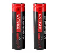 RVB 3500mAh Rechargeable Batteries Flat Top 35A 3.7 Volts - Pack of 2, High-Capacity, Rechargeable Battery Long-Lasting Power Batteries