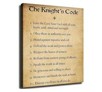 RVBLRDSE Chivalry Code Of Knights Canvas Poster Medieval Vows Wall-Art Home Gaming Room Decor(Unframed,16x24inch(40x60cm))