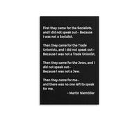 RVBLRDSE Educational Holocaust Poster, “First They Came” Quote on Courage and Conscience, Wall Art for School, Study(Unframed,12x18inch(30x45cm))