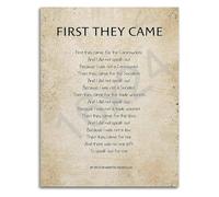 RVBLRDSE Historical Remembrance Poster First They Came Then They Came for Me Quote Wall-Art for Reflective Spaces(Unframed,08x12inch(20x30cm))