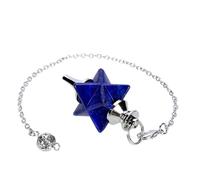 RVBLRDSE Large Natural Stone Merkaba Pendulum for Men and Women for Dowsing, Wicca, White Pink Crystal, Metaphysical Spiritual Pendant Crystal Specimen (Color : Lapis Lazuli)