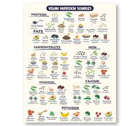 RVBLRDSE Plant-Based Nutrition Chart - High Protein Vegan & Vegetarian Foods Poster, Informational Guide for Kitchen, Gym, or Healthy Eating Classroom Decor(Unframed,16x24inch(40x60cm))