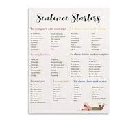 RVBLRDSE Sentence Starters for Essays Poster Academic Writing Guide with Examples Canvas Wall-Art for High School(Unframed,08x12inch(20x30cm))