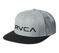 RVCA Boys' Adjustable Twill Straight Brim Snapback Hat, Rvca Twill Ii/Heather Grey/Black, One Size