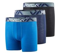 RVCA Boys Underwear 3 Pack Boxer Briefs for Boys 6-18 Durable Modal Stretch Breathable Moisture Wicking, Blue, Grey ,Black, L