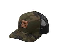RVCA Men's Adjustable Snapback Brim Hat Baseball Cap, Curved Trucker/Camo, One Size