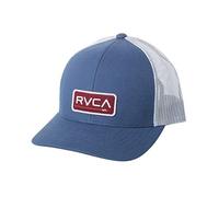 RVCA Men's Adjustable Snapback Brim Hat Curved Trucker/Blue/Red, One Size