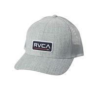 RVCA Men's Adjustable Snapback Brim Hat, Curved Trucker/Heather Grey, 1SZ