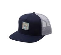 RVCA Men's Adjustable Snapback Hat Baseball Cap, Trucker/Printed Navy, One Size