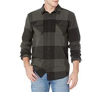 RVCA Men's Button Down Shirt, L/S Flannel/Olive, Large