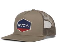 RVCA Men's Commonwealth Curved Trucker Cap, Mushroom, One size