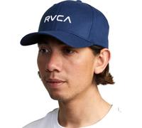 RVCA Men's Flexfit Curved Brim Fitted Hat Baseball Cap, Navy, L