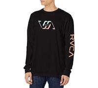RVCA Men's Graphic Long Sleeve Crew Neck Tee Shirt T, Facets L/S/Black, Large