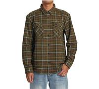 RVCA Men's Thatll Work Flannel Long Sleeve Woven Shirt, Hughes Flannel/Warm Grey, XXL