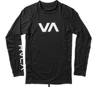 RVCA Mens Va Rashguard Long Sleeves Rash Guard Shirt - Black -