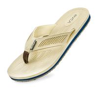 RVCA Perforated T-Bar Sandals - Breathable, Cushioned, and Durable Footwear, Light Tan, 6 UK
