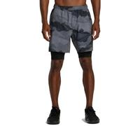 RVCA Sport Men's 17" Yogger Train 2 in 1 Workout Shorts with Compression Liner, Camo Brush, Small
