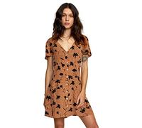 RVCA Women's Woven Short Sleeve Casual, Avery Dress/Canyon Rose, Medium