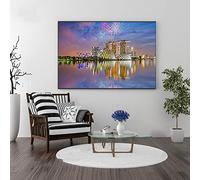 RVCKVS Famous Places Wall Art Canvas Print At Night Marina Bay Sands Singapore Art Printed Pictures Room Home Decor Poster 19.6”x 27.5”(50x70cm) No frame