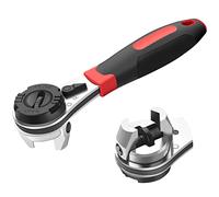 RVEFOT Adjustable Ratchet Wrench Kit for 6-22mm Screw, Universal Socket Ratcheting Wrench with Non-slip Handle, Portable Small Labor Saving Wrench for Repairing Car Motorcycle Bicycle