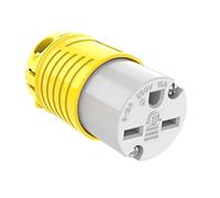 RVGUARD NEMA 6-15R Replacement Connector Easy Assembly - Durable Nylon Construction - ETL - Rewirable Grounded 3 Wire, 15 AMP 250 Volt, Yellow and White