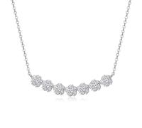 RVHAOODI 0.49 Flower-Design Moissanite Necklace for Women Cut D Color Lab Created Pendant Perfect for Daily Wear Parties Wedding