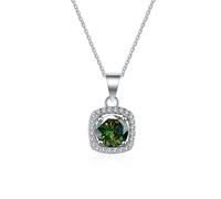 RVHAOODI 1 to 2 D Color Micro-Inlaid Edge Moissanite Pendant for Women Square Necklace for Women - Valentine's Day Birthday