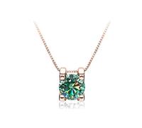 RVHAOODI 1 to 2 D Color Pink Blue Yellow Ox Head Moissanite Pendant for Women Necklace for Women - Valentine's Day Birthday