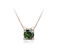 RVHAOODI 1 to 2 D Color Pink Blue Yellow Ox Head Moissanite Pendant for Women Necklace for Women - Valentine's Day Birthday