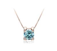 RVHAOODI 1 to 2 D Color Pink Blue Yellow Ox Head Moissanite Pendant for Women Necklace for Women - Valentine's Day Birthday