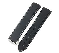 RVHAOODI 18Mm21Mm Silicone Bands Strap Blue Black Orange/Orange White Line/19Mm