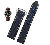 RVHAOODI 19mm 20mm Canvas Watch Strap For Omega New 300 AT150 Leather Nylon Watch Band Men Accessories Blue Black