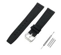 RVHAOODI 20mm 21mm 22mm Nylon Canvas Watchband for IWC PILOT Portugal PORTOFINO Fabric Watch Strap Folding Buckle Cowhide Leather Belt