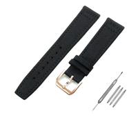 RVHAOODI 20mm 21mm 22mm Nylon Canvas Watchband for IWC PILOT Portugal PORTOFINO Fabric Watch Strap Folding Buckle Cowhide Leather Belt