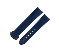 RVHAOODI 20mm Blue Line High Density Nylon Cowhide Watchbands for Strap for AT150 300 De Ville Curved End Watch Band