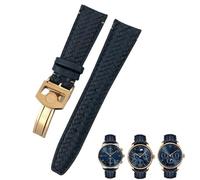RVHAOODI 22mm 20mm 21mm Cowhide Woven Watchband Fit for Pilot's Watches Portofino IW5007 Blue Soft Leather Watch Strap