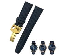 RVHAOODI 22mm 20mm 21mm Cowhide Woven Watchband Fit for Pilot's Watches Portofino IW5007 Blue Soft Leather Watch Strap