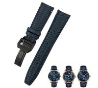 RVHAOODI 22mm 20mm 21mm Cowhide Woven Watchband Fit for Pilot's Watches Portofino IW5007 Blue Soft Leather Watch Strap