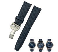 RVHAOODI 22mm 20mm 21mm Cowhide Woven Watchband Fit for Pilot's Watches Portofino IW5007 Blue Soft Leather Watch Strap