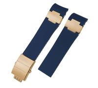 RVHAOODI 22mm Silicone Rubber Watchbands Fit for Diver Silver Rose Gold Folding Buckle Black Blue Watch Strap