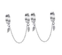 RVHAOODI 2Pcs Adjustable Chain Rings with Leaf Pendant Aesthetic Open Rings for Women Unique Statement Jewelry for Parties Festivals