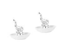 RVHAOODI 2pcs Desktop Decoration White Rings Jewelry Display Desktop Decor Vanity Tray Dish