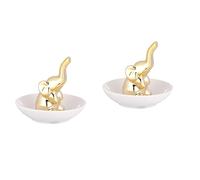 RVHAOODI 2pcs Desktop Decoration White Rings Jewelry Display Desktop Decor Vanity Tray Dish