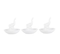RVHAOODI 2pcs Desktop Decoration White Rings Jewelry Display Desktop Decor Vanity Tray Dish