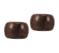 RVHAOODI 2pcs Finger Ring for Women Decorative Wood Ring Fashion Jewelry for Simple Style